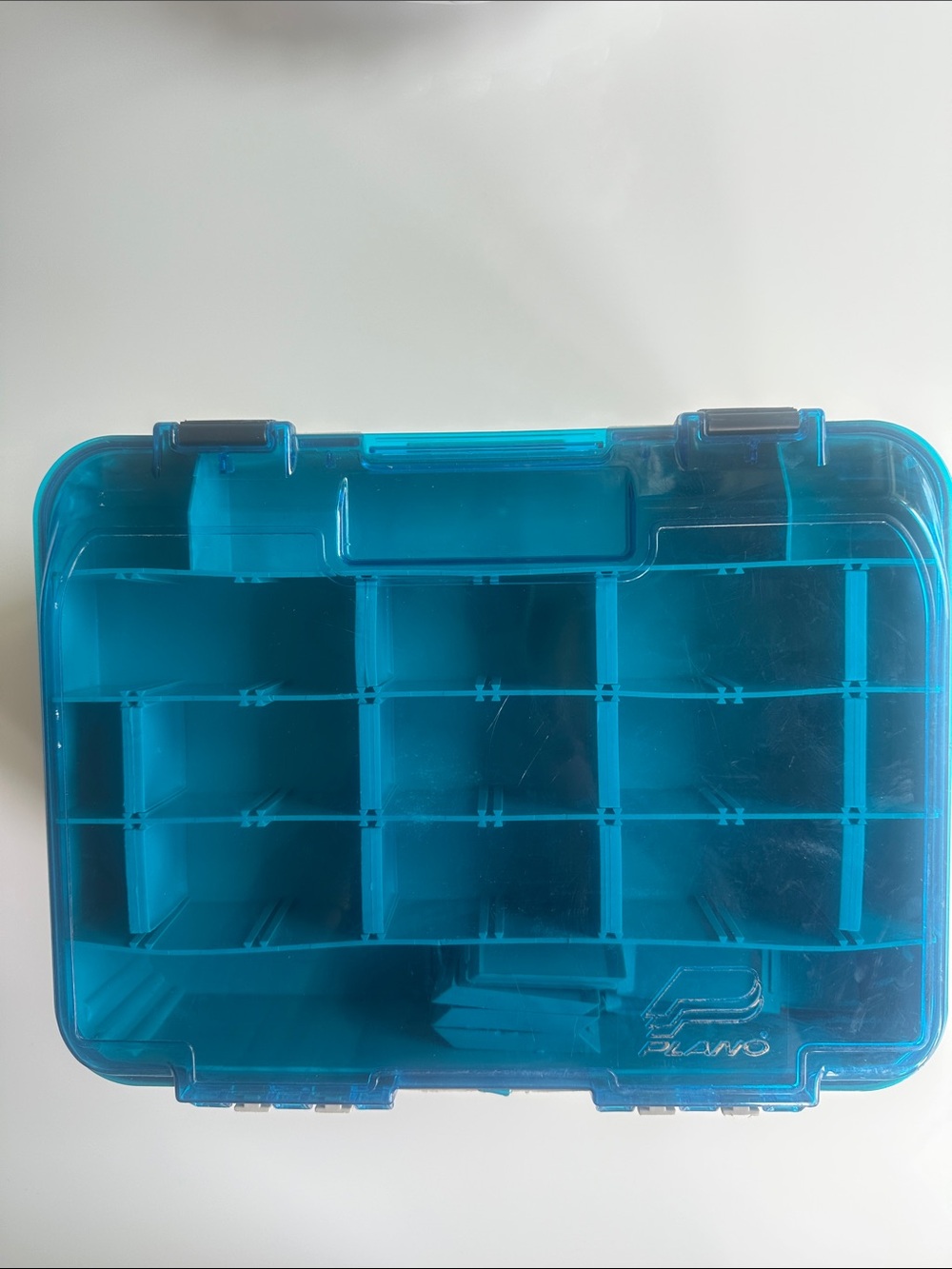 Plano-Magnum Satchel-Clear Blue Multi-Compartment Plastic Storage Box - Picture 4 of 14